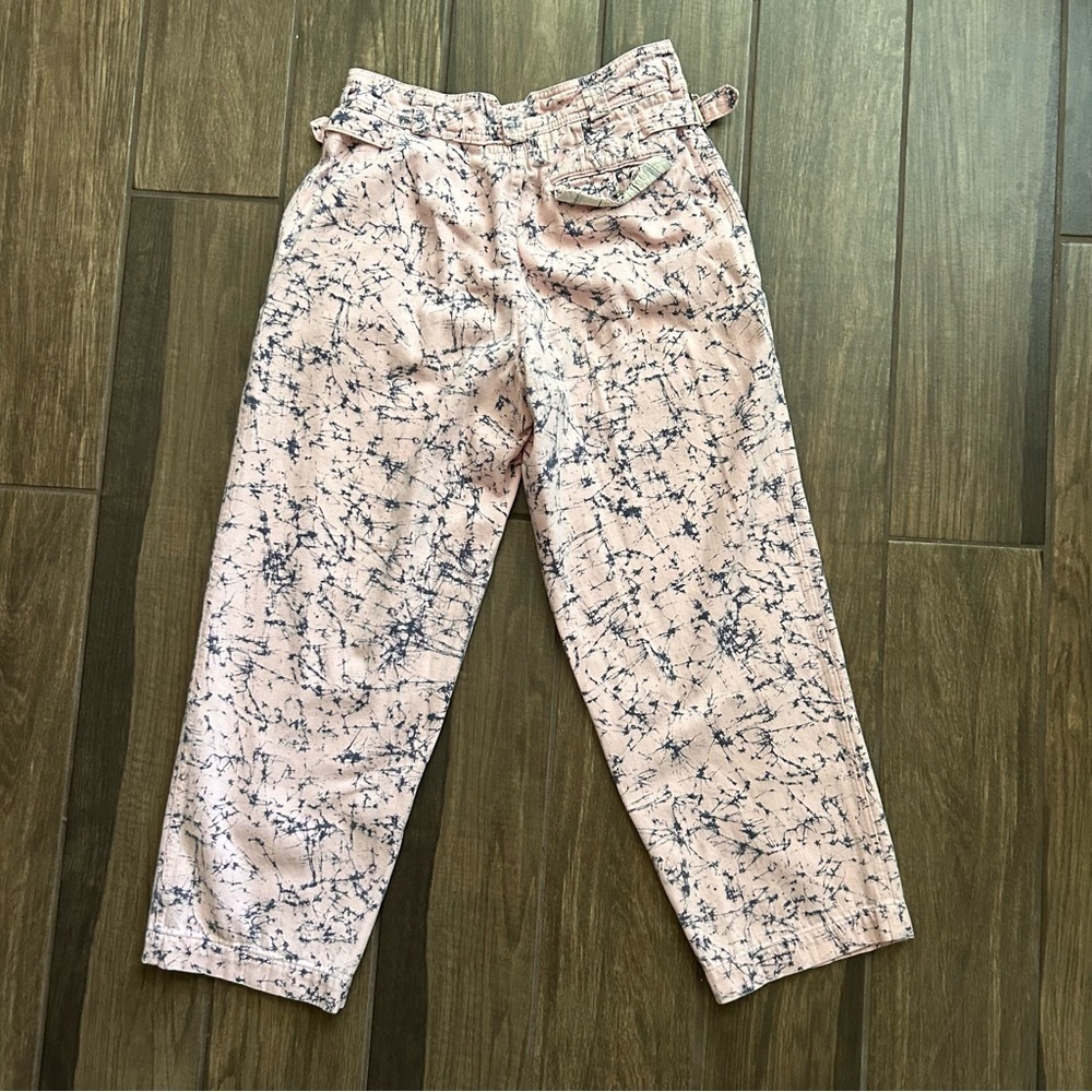VTG Et Vous Paint Splatter Wide Leg Crop Pants in Pink Sz 38 EURO/Sz 8 US - Picture 5 of 8